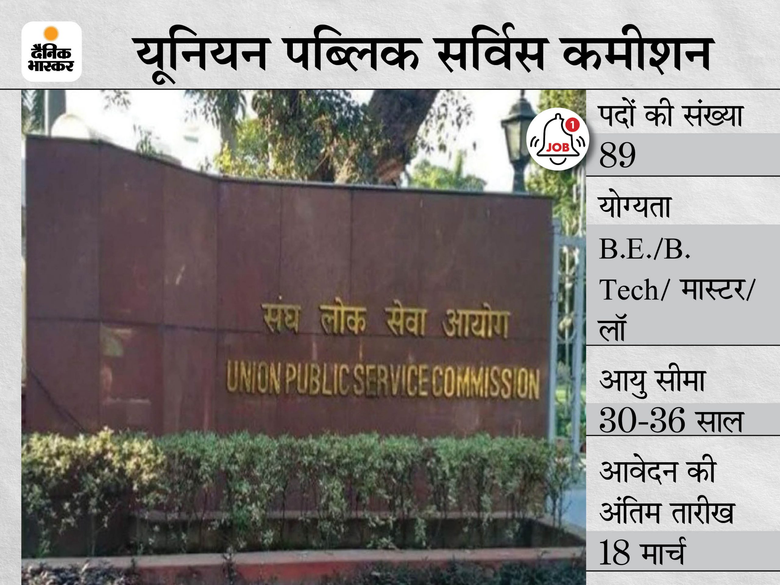 UPSC Sarkari Naukri | UPSC Economic Officer and more Recruitment 2021: 89 Vacancies For Economic Officer and more Posts, Union Public Service Commissionnotification for details like eligibility, how to apply | UPSC में 89 पदों पर भर्ती के लिए आवेदन का आज आखिरी मौका, B.E- /B.Tech डिग्री होल्डर कर सकते हैं अप्लाई