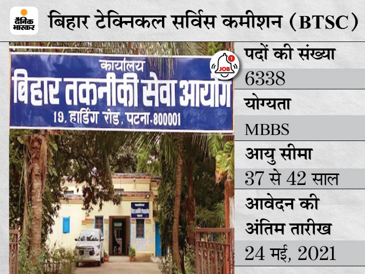 BTSC Sarkari Naukri | BTSC Medical Executive Recruitment 2021: 6338 Vacancies For Medical Executive Posts, Bihar Technical Service Commission Notification For Details Like Eligibility, How To Apply | BTSC ने मेडिकल ऑफिसर समेत 6338 पदों पर भर्ती के लिए मांगे आवेदन, 24 मई तक करें ऑनलाइन अप्लाई